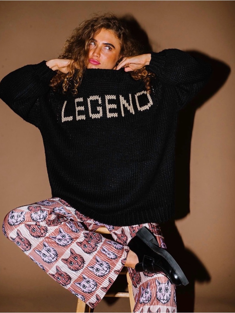 Black Discovered in LaLa 'LEGEND' Knit Sweater